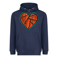 Navy basketball heart Heavyweight Hoodie - texasbilliewilder
