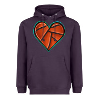 Plum basketball heart Heavyweight Hoodie - texasbilliewilder