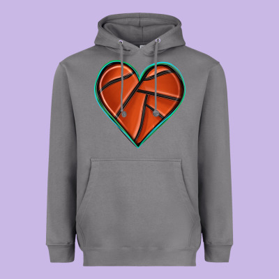 Heavyweight Hoodie basketball heart