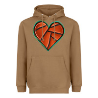 Toasted Coconut basketball heart Heavyweight Hoodie - texasbilliewilder
