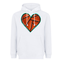 White basketball heart Heavyweight Hoodie - texasbilliewilder