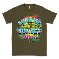 Army Green sunrise sunburn sunset repeat Classic Tee - BarkalooDesign