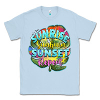 Dusty Blue sunrise sunburn sunset repeat Classic Tee - BarkalooDesign