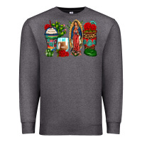 Charcoal Heather lady of guadalupe coffee cups Premium Sweatshirt - Zillion Design Studio