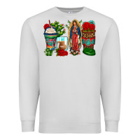 Dove Grey lady of guadalupe coffee cups Premium Sweatshirt - Zillion Design Studio