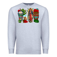 Heather Grey lady of guadalupe coffee cups Premium Sweatshirt - Zillion Design Studio