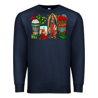 Navy lady of guadalupe coffee cups Premium Sweatshirt - Zillion Design Studio