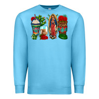 Ocean Blue lady of guadalupe coffee cups Premium Sweatshirt - Zillion Design Studio