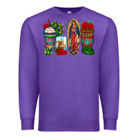 Purple lady of guadalupe coffee cups Premium Sweatshirt - Zillion Design Studio