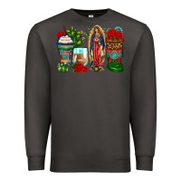 Smoke lady of guadalupe coffee cups Premium Sweatshirt - Zillion Design Studio