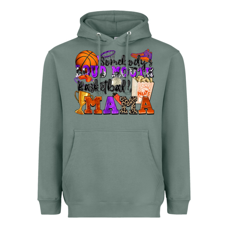 Somebody's Loud Mouth Basketball Mama Heavyweight Hoodie by Zillion Design Studio | Teevron