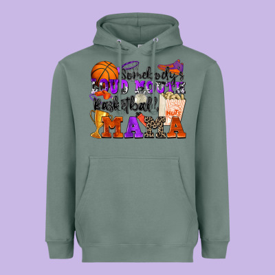 Somebody's Loud Mouth Basketball Mama Heavyweight Hoodie Designed By Zillion Design Studio