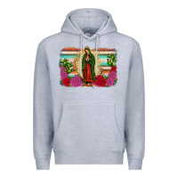 Heather Grey western our lady of guadalupe Premium Hoodie - JahusDesignShop