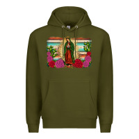 Army Green western our lady of guadalupe Premium Hoodie - JahusDesignShop