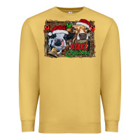 Antique Gold merry christmas heifers Premium Sweatshirt - RanaPortraitStore