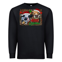 Black merry christmas heifers Premium Sweatshirt - RanaPortraitStore
