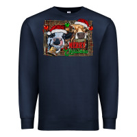 Navy merry christmas heifers Premium Sweatshirt - RanaPortraitStore