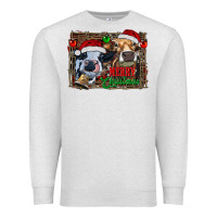 Oatmeal Heather merry christmas heifers Premium Sweatshirt - RanaPortraitStore