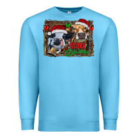 Ocean Blue merry christmas heifers Premium Sweatshirt - RanaPortraitStore