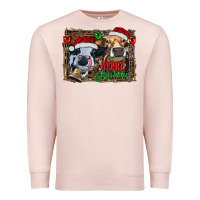 Pale Pink merry christmas heifers Premium Sweatshirt - RanaPortraitStore