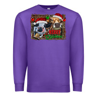 Purple merry christmas heifers Premium Sweatshirt - RanaPortraitStore
