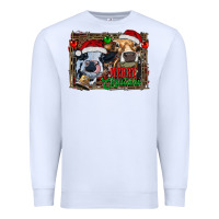 White merry christmas heifers Premium Sweatshirt - RanaPortraitStore