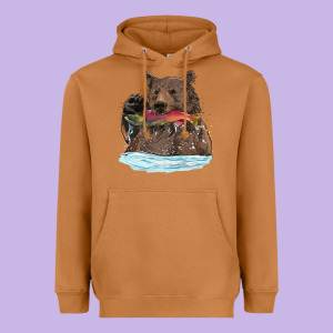 Mama Bear Haunting Fish Heavyweight Hoodie Designed By Ranaportraitstore