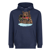 Navy mama bear haunting fish Heavyweight Hoodie - RanaPortraitStore