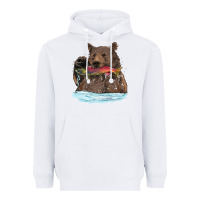 White mama bear haunting fish Heavyweight Hoodie - RanaPortraitStore