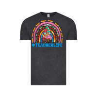 Vintage Black teacherlife and teacher gnome rainbow Vintage Tee - Artiststas