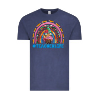 Vintage Denim teacherlife and teacher gnome rainbow Vintage Tee - Artiststas