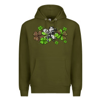 Army Green Western Cowhide Leopard Glitter Shamrocks Premium Hoodie - Jasminsmagicworld