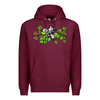 Burgundy Western Cowhide Leopard Glitter Shamrocks Premium Hoodie - Jasminsmagicworld