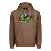 Chestnut Western Cowhide Leopard Glitter Shamrocks Premium Hoodie - Jasminsmagicworld