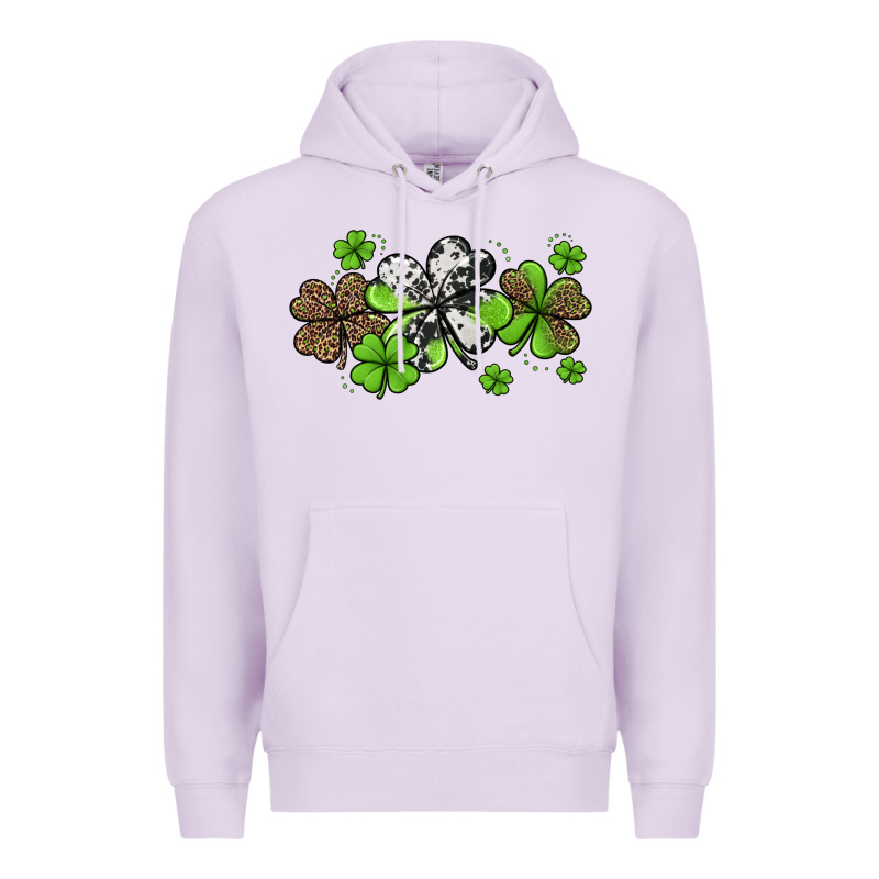 Western Cowhide Leopard Glitter Shamrocks Premium Hoodie by Jasminsmagicworld | Teevron
