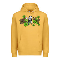 Mustard Western Cowhide Leopard Glitter Shamrocks Premium Hoodie - Jasminsmagicworld
