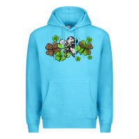 Ocean Blue Western Cowhide Leopard Glitter Shamrocks Premium Hoodie - Jasminsmagicworld