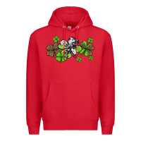 Red Western Cowhide Leopard Glitter Shamrocks Premium Hoodie - Jasminsmagicworld