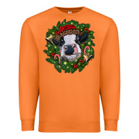 Carrot heifer cow with Christmas wreath Premium Sweatshirt - RanaPortraitStore
