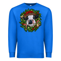 True Royal heifer cow with Christmas wreath Premium Sweatshirt - RanaPortraitStore