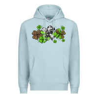 Blue Mist Western Cowhide Leopard Glitter Shamrocks Premium Hoodie - Jasminsmagicworld