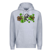 Heather Grey Western Cowhide Leopard Glitter Shamrocks Premium Hoodie - Jasminsmagicworld