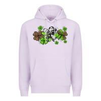 Lilac Western Cowhide Leopard Glitter Shamrocks Premium Hoodie - Jasminsmagicworld