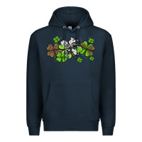 Navy Western Cowhide Leopard Glitter Shamrocks Premium Hoodie - Jasminsmagicworld