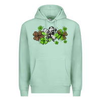 Seafoam Western Cowhide Leopard Glitter Shamrocks Premium Hoodie - Jasminsmagicworld