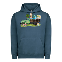 Pigment Midnight Navy easter hunt i̇n truck Urban Hoodie - AdoDesignShop