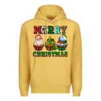 Antique Gold merry christmas with cupcakes Premium Hoodie - AdoDesignShop