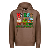 Chestnut merry christmas with cupcakes Premium Hoodie - AdoDesignShop