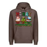 Coffee merry christmas with cupcakes Premium Hoodie - AdoDesignShop