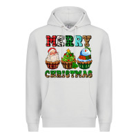 Dove Grey merry christmas with cupcakes Premium Hoodie - AdoDesignShop
